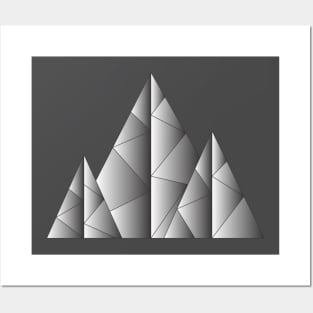 Grey mountains Posters and Art